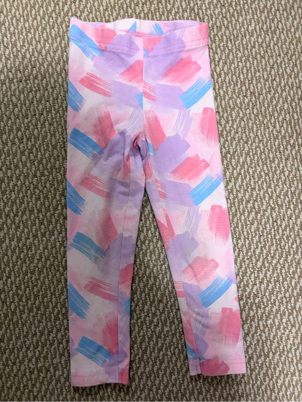 Carter's girls Pink Brushstroke Print Leggings with Blue & Lavender Accents